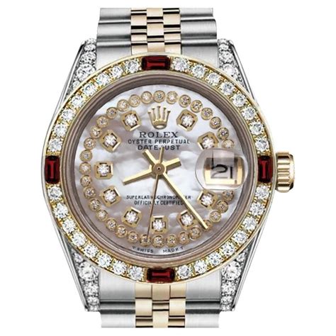 rolex donna con rubini acciaio